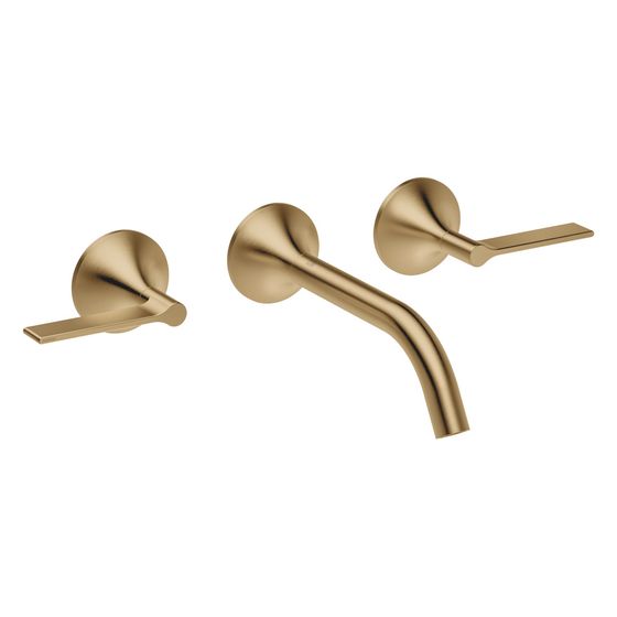 Dornbracht Waschtisch-Wandbatterie Vaia o. Ablaufg., starr, 190mm, 5,7l/min, Dark Brass gebürstet, 36712819-39