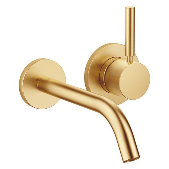 Dornbracht Waschtisch-Wand-Einhandbatterie Meta o. Ablaufg., Ausladung 190mm, starr, 5,7l/min, Gold gebürstet