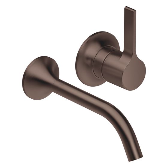 Dornbracht Waschtisch-Wand-Einhandbatterie Vaia o. Ablaufg., starr, Ausladung 190mm, 5,7l/min, Dark Bronze gebürstet