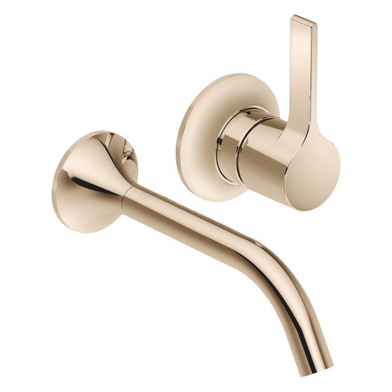 Dornbracht Waschtisch-Wand-Einhandbatterie Vaia o. Ablaufg., starr, Ausladung 190mm, 5,7l/min, Champagne 22kt Gold