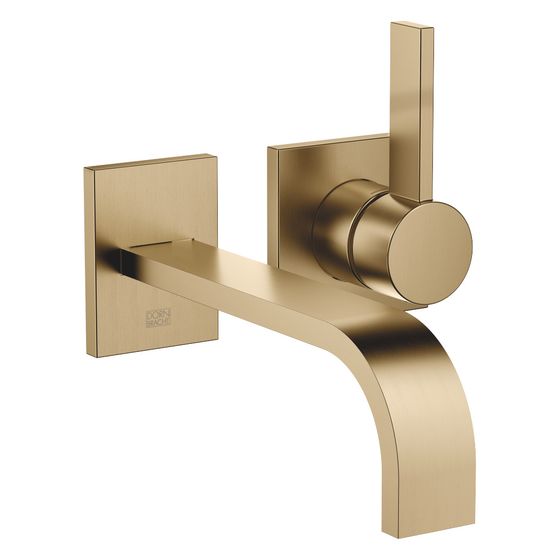 Dornbracht Waschtisch-Wand-Einhandbatterie Mem, o. Abl., starrer Ausl., 207mm, max. 5,7l/min, Dark Brass gebürstet