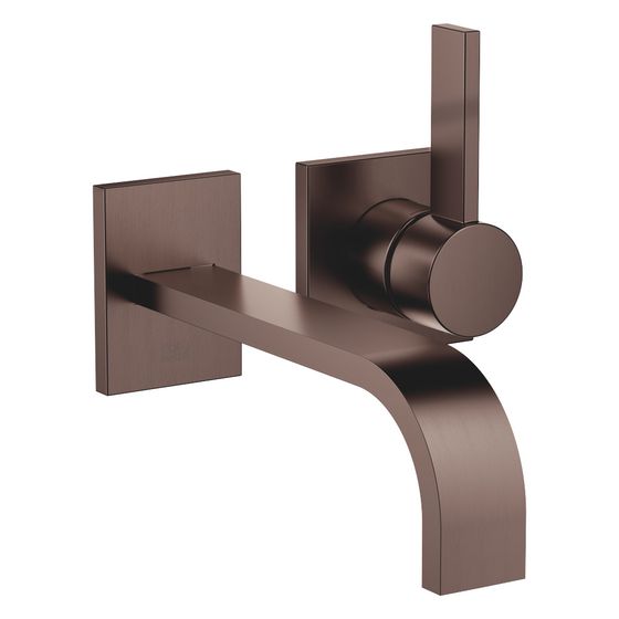 Dornbracht Waschtisch-Wand-Einhandbatterie Mem, o. Abl., starrer Ausl., 207mm, 5,7l/min, Dark Bronze gebürstet PVD