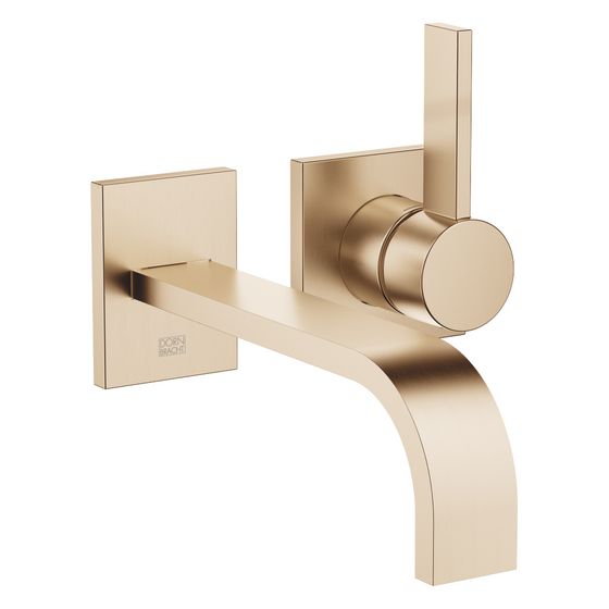 Dornbracht Waschtisch-Wand-Einhandbatterie Mem, o. Abl., starrer Ausl., 207mm, max. 5,7l/min, Champagne gebürstet 22kt Gold