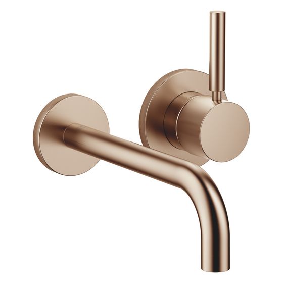 Dornbracht Waschtisch-Wand-Einhandbatterie Meta mit Einzelrosetten, Ausladung 190mm, starr, 5,7l/min, Bronze gebürstet
