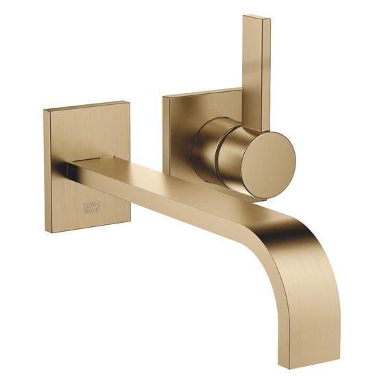 Dornbracht Waschtisch-Wand-Einhandbatterie Mem, o. Abl., starrer Ausl., 247mm, max. 5,7l/min, Dark Brass gebürstet
