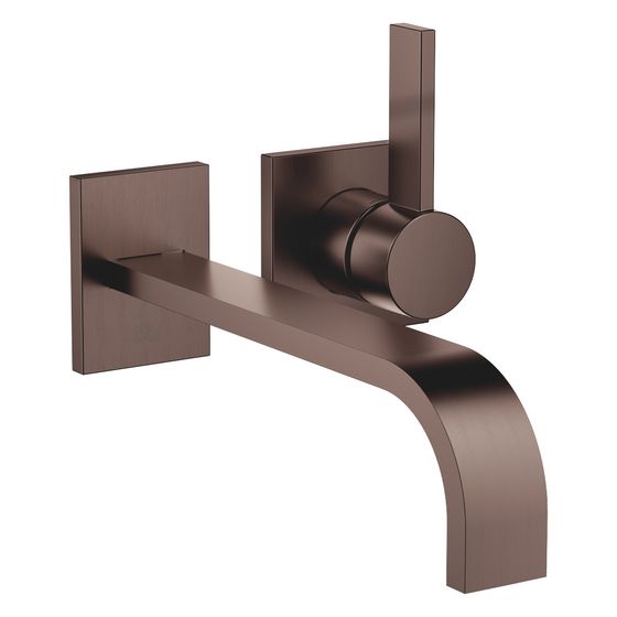 Dornbracht Waschtisch-Wand-Einhandbatterie Mem, o. Abl., starrer Ausl., 247mm, 5,7l/min, Dark Bronze gebürstet PVD