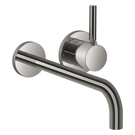Dornbracht Waschtisch-Wand-Einhandbatterie Meta mit Einzelrosetten, Ausladung 250mm, starr, 5,7l/min, Dark Chrome