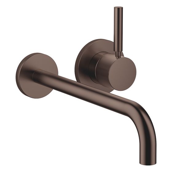Dornbracht Waschtisch-Wand-Einhandbatterie Meta mit Einzelrosetten, Ausladung 250mm, starr, 5,7l/min, Dark Bronze gebürstet