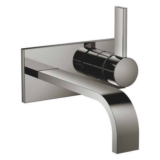 Dornbracht Waschtisch-Wand-Einhandbatterie Mem, mit Abdeckp., o. Ablaufg., starrer Auslauf, 207mm, 5,7l/min, Dark Chrome