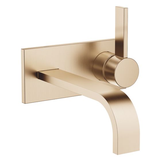 Dornbracht Waschtisch-Wand-Einhandbatterie Mem, mit Abdeck., o. Abl., starrer Ausl., 207mm, 5,7l/min, Champagne geb 22kt Gold