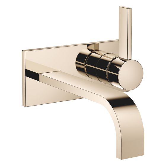 Dornbracht Waschtisch-Wand-Einhandbatterie Mem, mit Abdeck., o. Abl., starrer Ausl., 207mm, 5,7l/min, Champagne 22kt Gold
