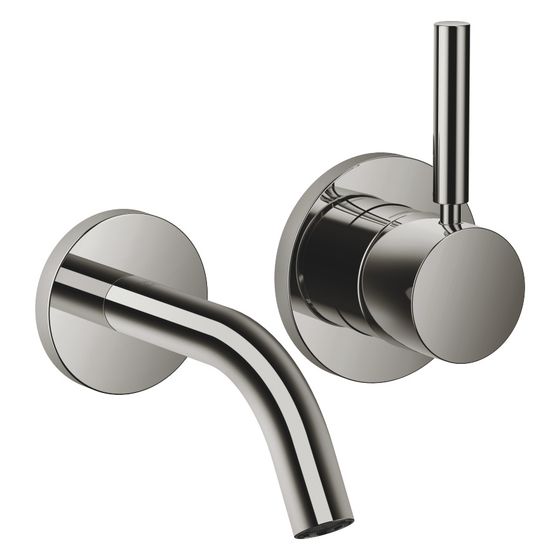 Dornbracht Waschtisch-Wand-Einhandbatterie Meta o. Ablaufg., Ausladung 125mm, starr, 5,7l/min, Dark Chrome