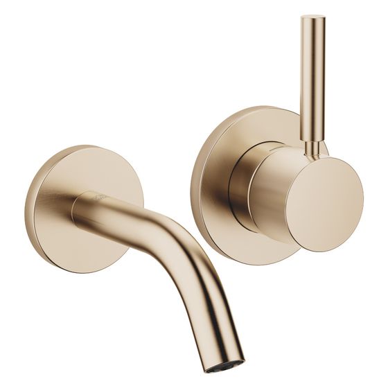 Dornbracht Waschtisch-Wand-Einhandbatterie Meta o. Ablaufg., Ausladung 125mm, starr, 5,7l/min, Light Gold gebürstet