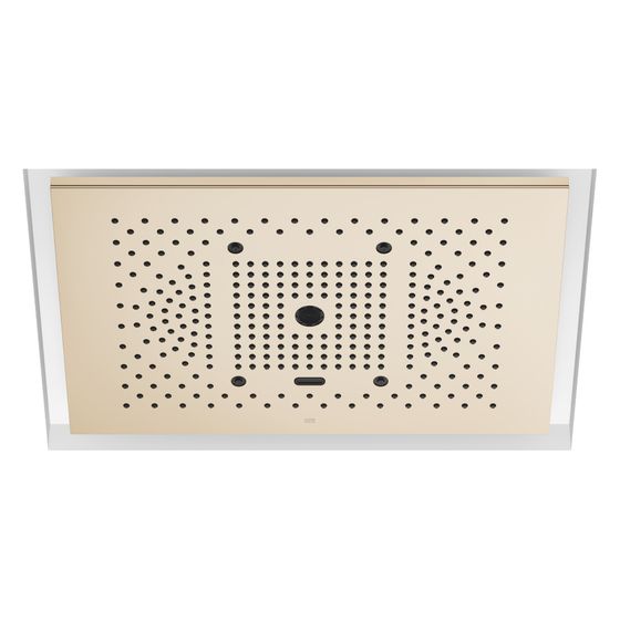 Dornbracht Regenpaneel Serenity Sky plus für Deckeneinbau mit Licht 5 Strahlarten 600x420mm, Champagne gebürstet 22kt Gold