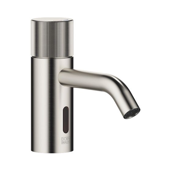 Dornbracht Waschtischarmatur Meta Infrarot-Sensorik o. Ablaufg., Ausladung 125mm, starr, 5,7l/min, Platin gebürstet