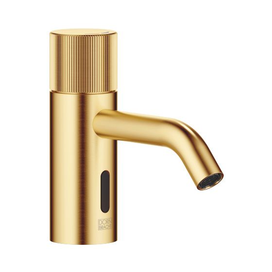 Dornbracht Waschtischarmatur Meta Touchfree, Standmontage, IR, starrer Auslauf, 125mm, max. 5,7l/min, Gold gebürstet PVD