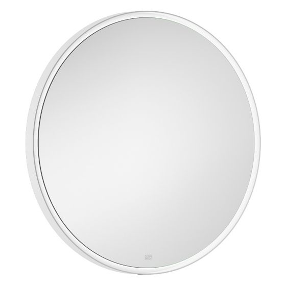 Dornbracht Lichtspiegel rund mit umlaufendem Aluminiumrahmen LED-Beleuchtung dimmbar IP44 600mm Ausladung 40mm, Weiß matt