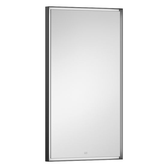 Dornbracht Lichtspiegel eckig mit umlaufendem Aluminiumrahmen LED-Beleuchtung dimmbar IP44 800x400x40mm, Schwarz matt