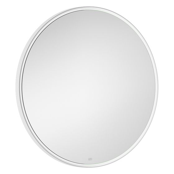 Dornbracht Lichtspiegel rund mit umlaufendem Aluminiumrahmen LED-Beleuchtung dimmbar IP44 750mm Ausladung 40mm, Weiß matt