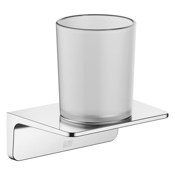 Dornbracht Glashalter, 90mm Stichmaß, Kristallglas matt, Ausladung 103mm, Chrom