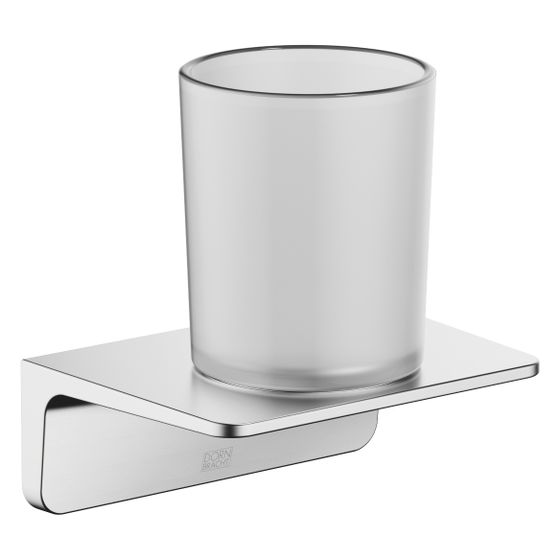 Dornbracht Glashalter, 90mm Stichmaß, Kristallglas matt, Ausladung 103mm, Chrom gebürstet