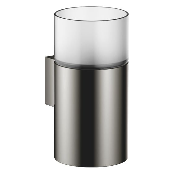Dornbracht Glashalter Wandmodell, Kristallglas matt, Ausladung 110mm, Dark Chrome