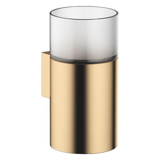 Dornbracht Glashalter Wandmodell, Kristallglas matt, Ausladung 110mm, Gold gebürstet