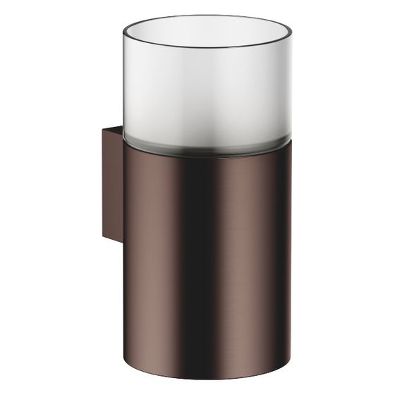 Dornbracht Glashalter Wandmodell, Kristallglas matt, Ausladung 110mm, Dark Bronze gebürstet
