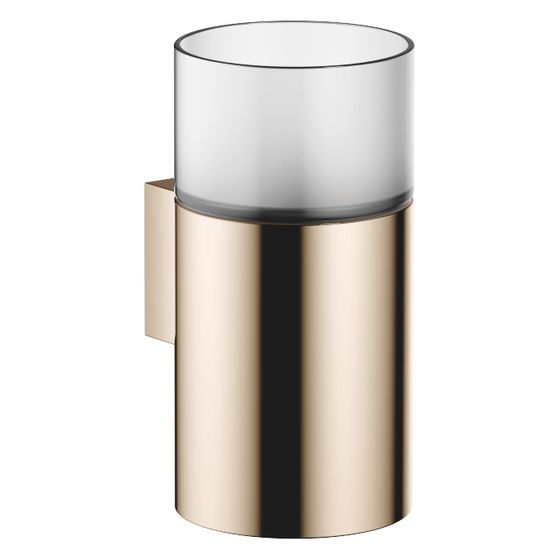 Dornbracht Glashalter Wandmodell, Kristallglas matt, Ausladung 110mm, Champagne 22kt Gold
