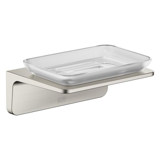 Dornbracht Seifenhalter Kristallglas matt 140x67x103mm Stichmaß 90mm, Platin gebürstet
