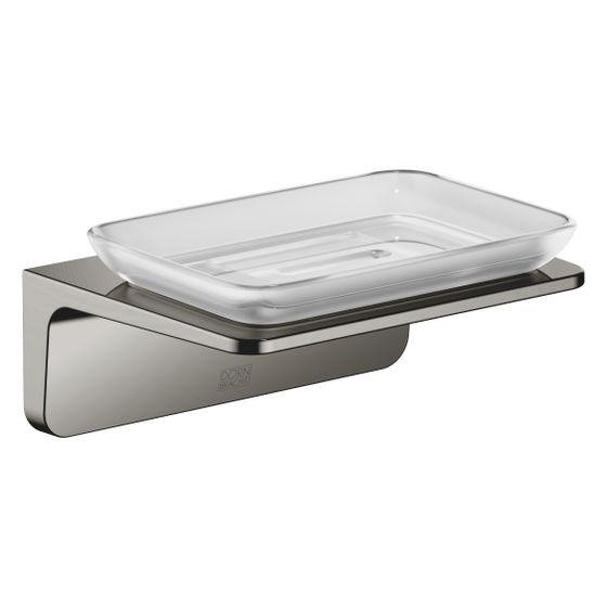 Dornbracht Seifenhalter Kristallglas matt 140x67x103mm Stichmaß 90mm, Dark Chrome