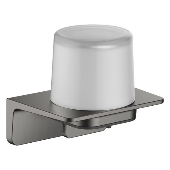 Dornbracht Lotionspender Kristallglas matt Stichmaß 90mm 140x130x103mm, Dark Platinum gebürstet