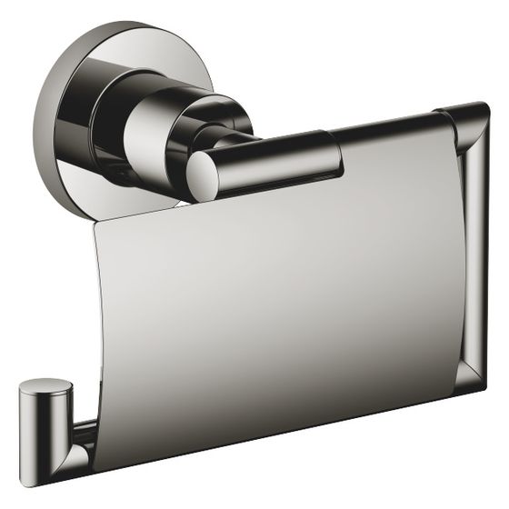 Dornbracht Papierrollenhalter mit Deckel Tara, Ausladung 77mm, Dark Chrome