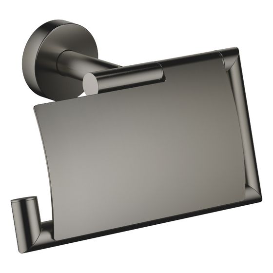 Dornbracht Papierrollenhalter mit Deckel Meta 150x95x40mm Rosette 40mm Ausladung 40mm, Dark Platinum gebürstet