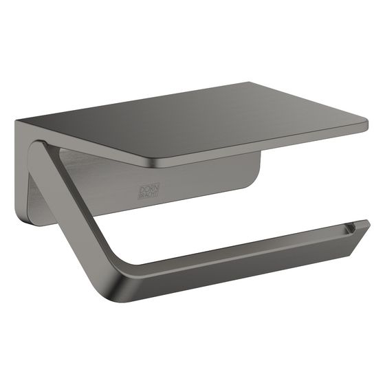 Dornbracht Papierrollenhalter mit Ablage 145x73x103mm Stichmaß 90mm, Dark Platinum gebürstet