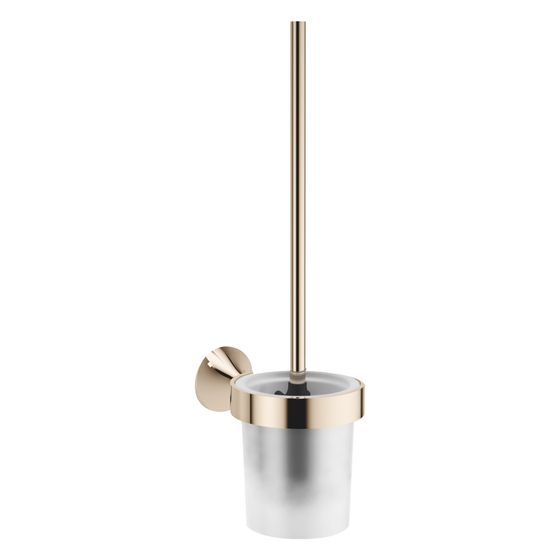 Dornbracht Toiletten-Bürstengarnitur Vaia Wandmodell, Ausladung 158mm, Kristallglas matt, Champagne 22kt Gold