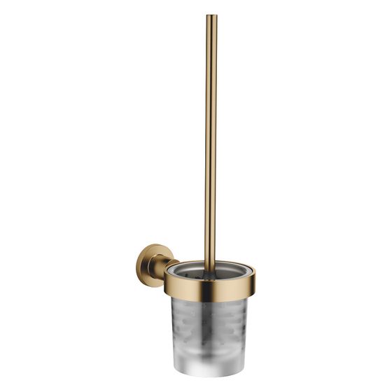 Dornbracht Toiletten-Bürstengarnitur Tara Wandmodell, Ausladung 180mm, Kristallglas matt, Dark Brass gebürstet