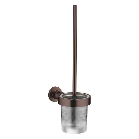 Dornbracht Toiletten-Bürstengarnitur Tara Wandmodell, Ausladung 180mm, Kristallglas matt, Dark Bronze gebürstet