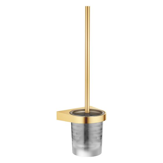 Dornbracht Toiletten-Bürstengarnitur Wandmodell Kristallglas 126x415x120mm, Gold gebürstet PVD