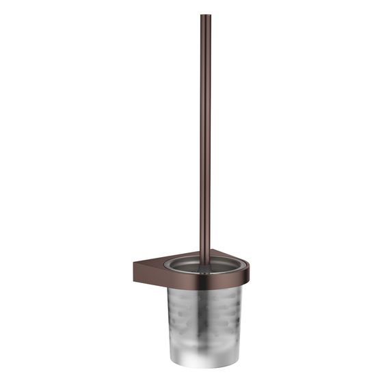 Dornbracht Toiletten-Bürstengarnitur Wandmodell Kristallglas 126x415x120mm, Dark Bronze gebürstet PVD