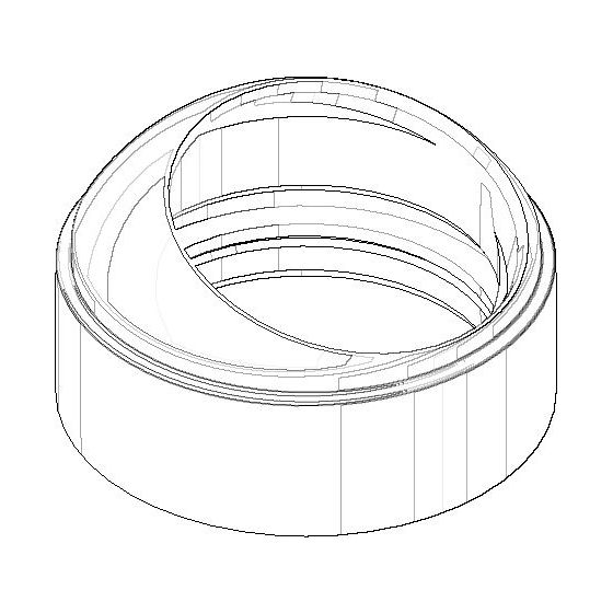 Dornbracht Haube, Messing gebürstet 23kt Gold, 40x24mm, 092830028-28