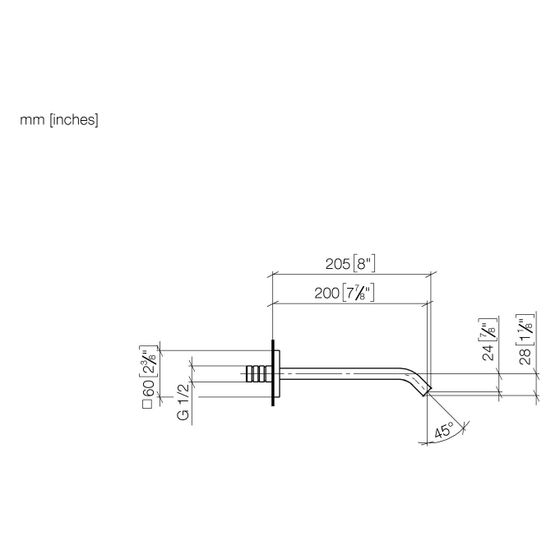 Dornbracht Wannenauslauf IMO für Wandm. Ausladung 200mm, 25,1l/min, Dark Platinum gebürstet
