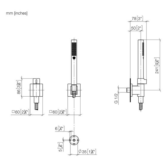 Dornbracht Schlauchbrausegarnitur mit Einzelrosetten und Mengenregulierung Symetrics FlowReduce 6,8l/min, Dark Brass gebürstet