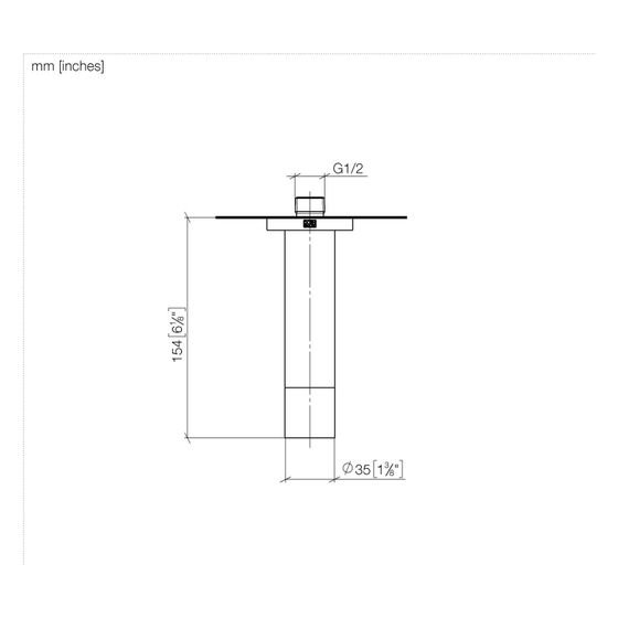 Dornbracht Kopfbrause mit Deckenanbindung 8l/min Anschluss G 1/2