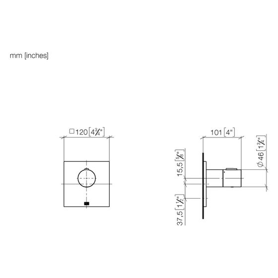 Dornbracht Unterputz-Thermostat MEM xTool ohne Mengenregulierung Abdeckplatte 120x120mm G 3/4