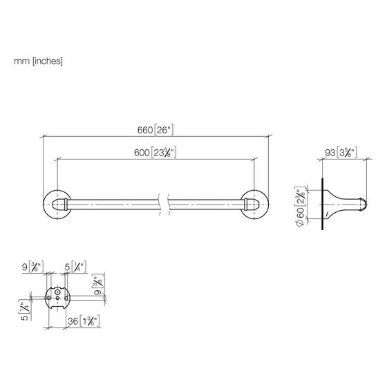 Dornbracht Badetuchhalter Madison Stichmaß 600mm, Bronze gebürstet