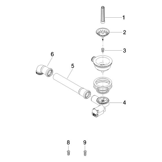 Dornbracht Ablaufgarnitur 500x35x195mm für Spültisch, Edelstahl, 04110105600