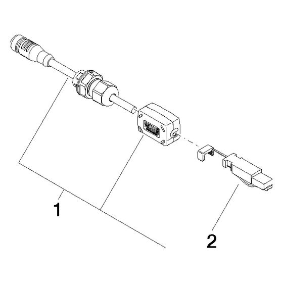 Dornbracht Stecker für Funktionsteil, mit Verschraubung 8polig mit 25m Kabel, 290x205x90mm, 9010010120090