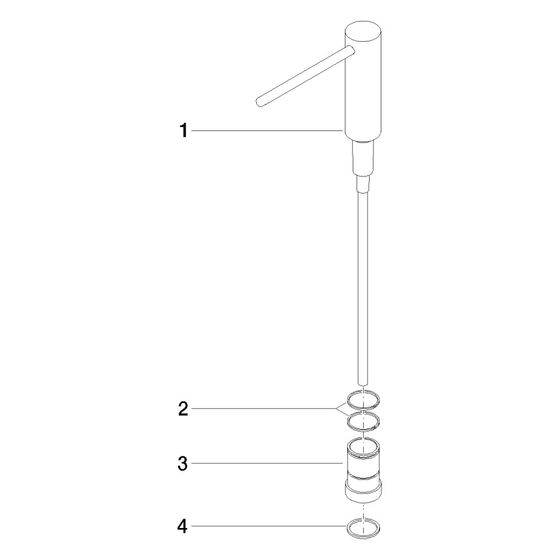Dornbracht Spender Kopf komplett, Platin gebürstet, 90101053900-06