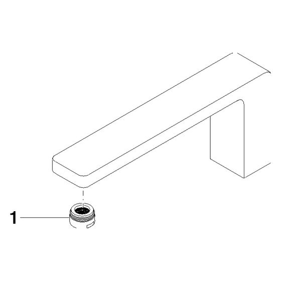 Dornbracht Auslauf, 290x205x90mm, Platin gebürstet, 90117104300-06